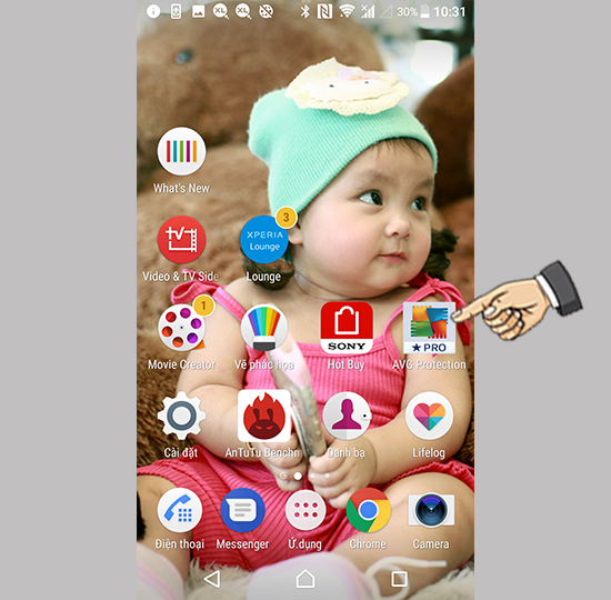 Vào app